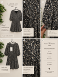 Moda Rapido Black Ditsy Floral Puff Sleeve Mini Dress