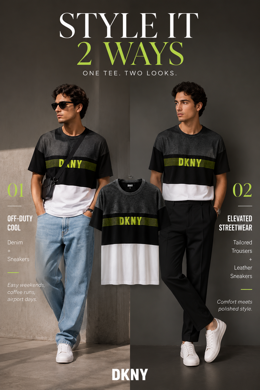 DKNY Colourblock Logo T-Shirt