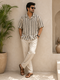 Max Zigzag Textured Camp Collar Resort Shirt