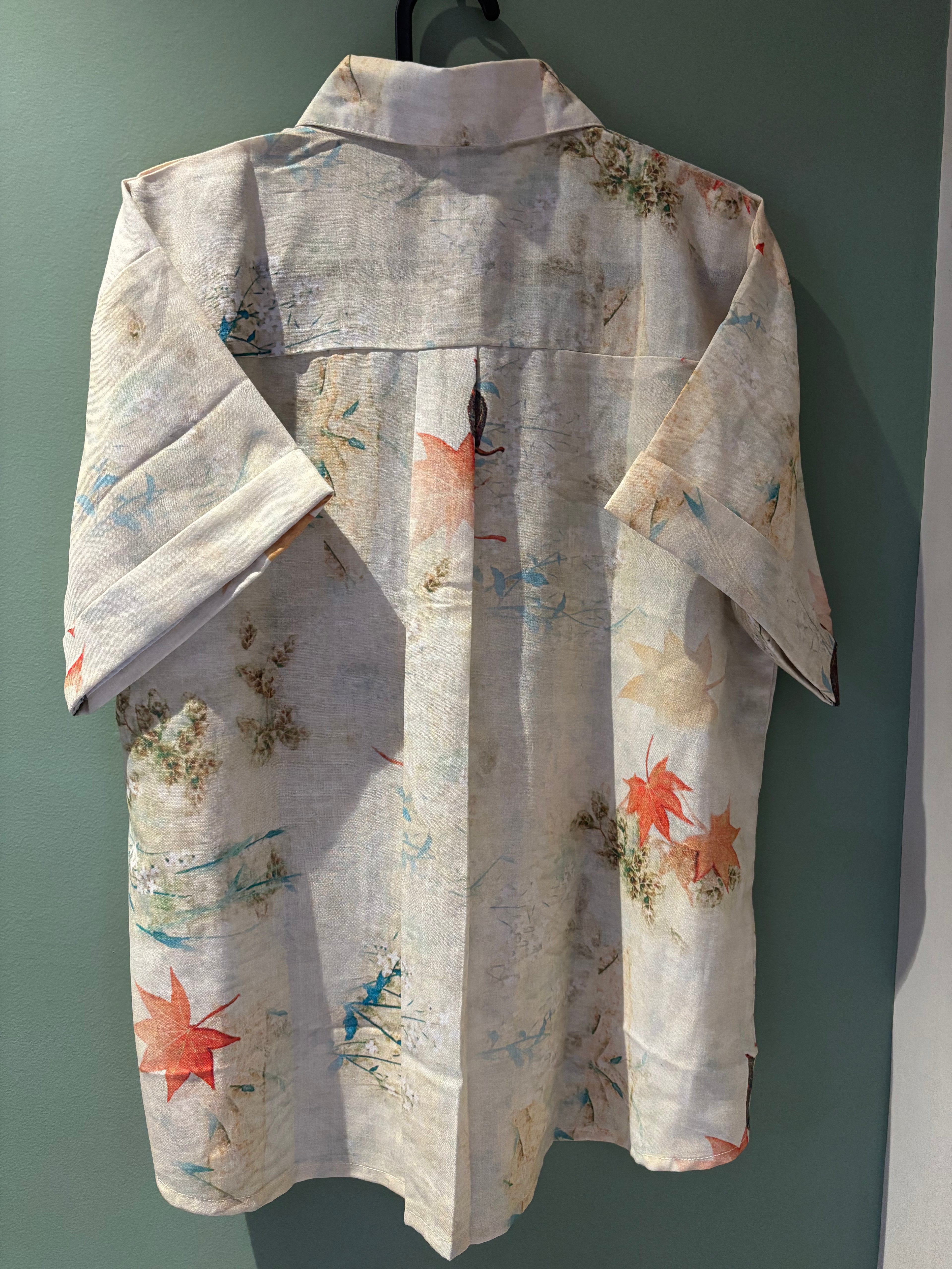 B+Vestry Botanical Print Linen Blend Shirt – Beige