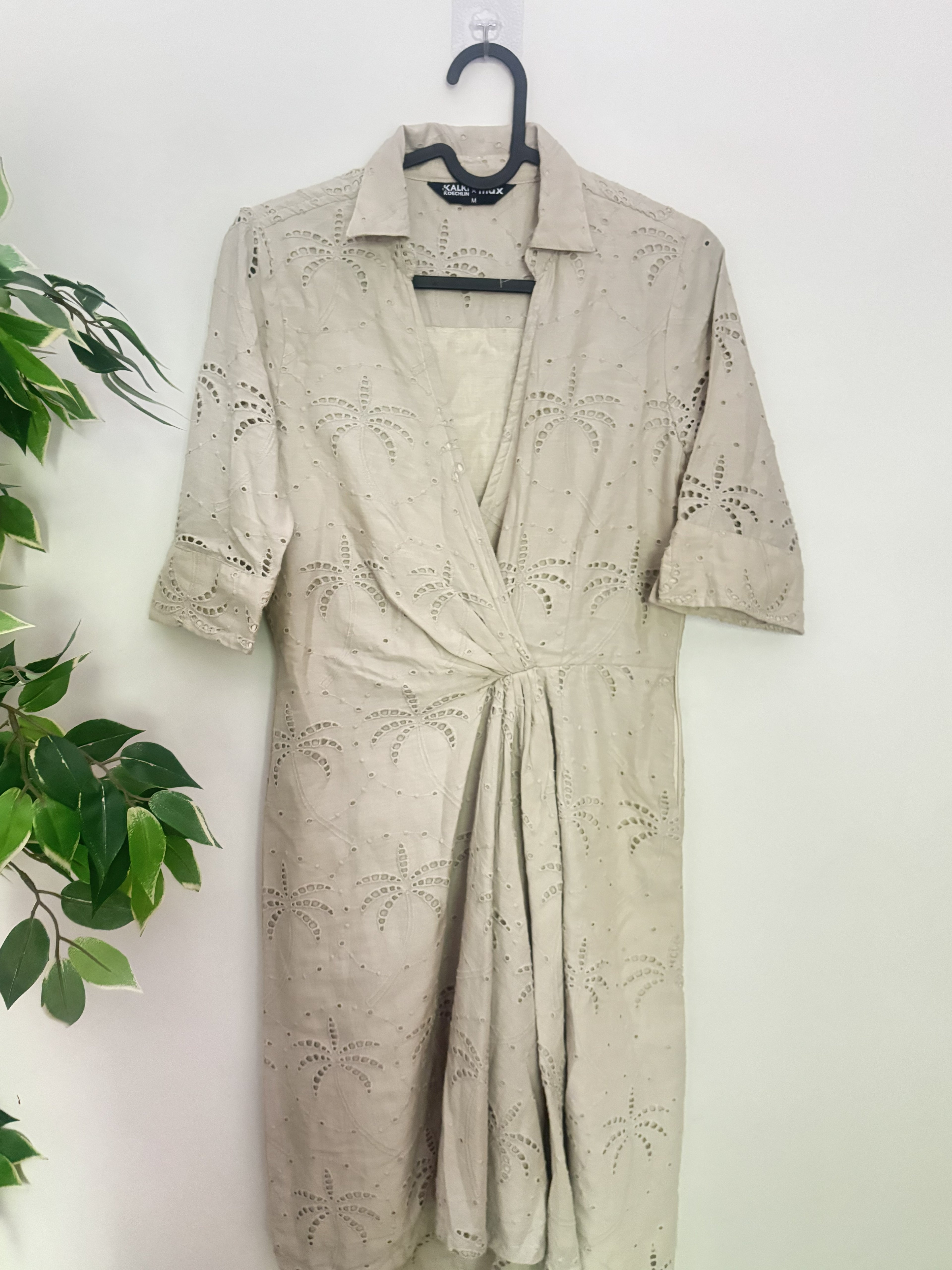 Kalki Koechline * MAX- Beige Eyelet Wrap Dress