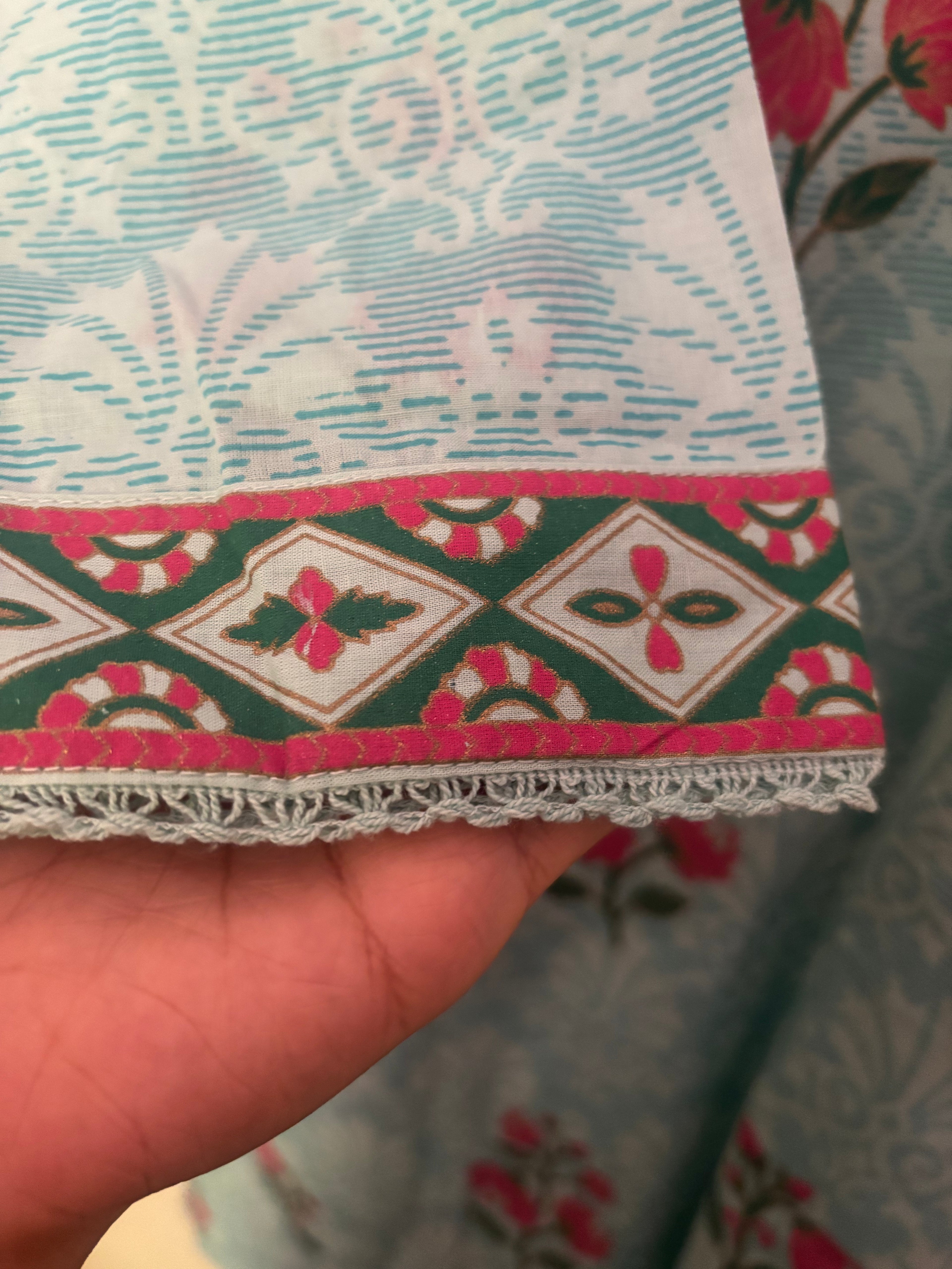 Max Fashion Aqua Floral Printed Kurta
