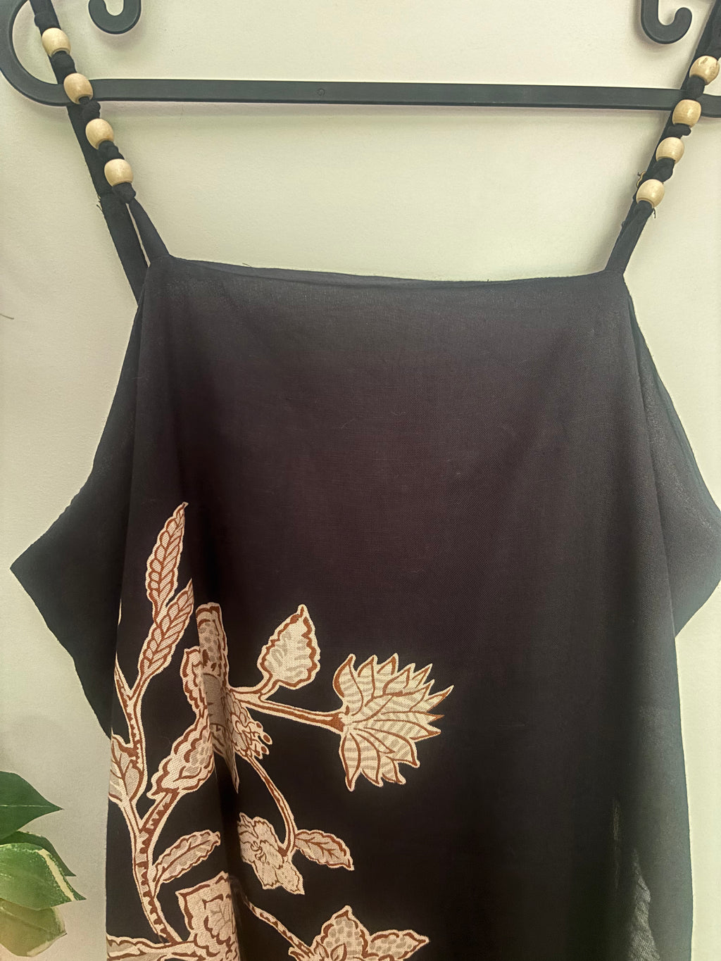 Black Floral Print Cami Top