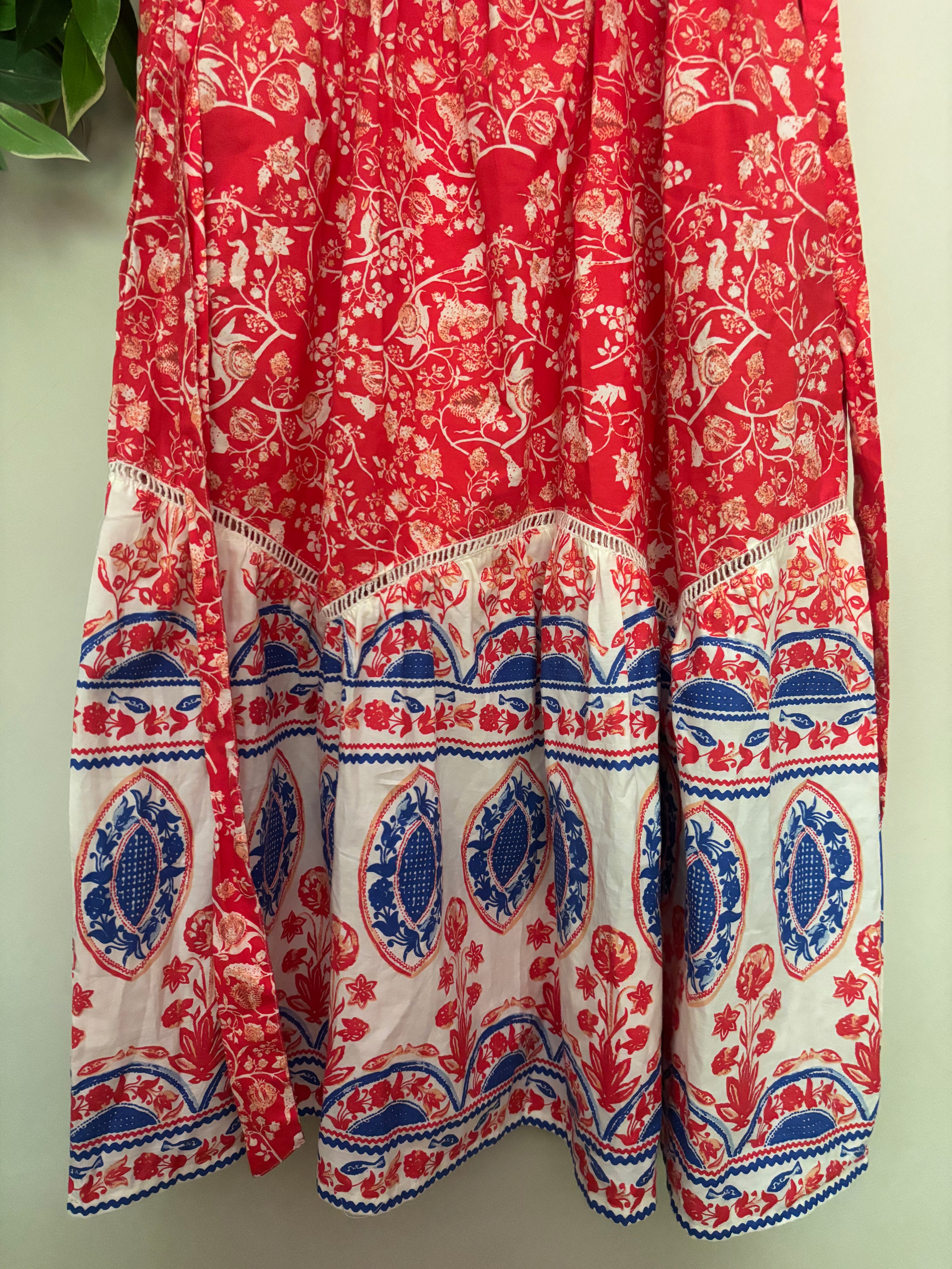 Kalki Koechlin * MAX- Ocean Ripples Smocked Midi Dress