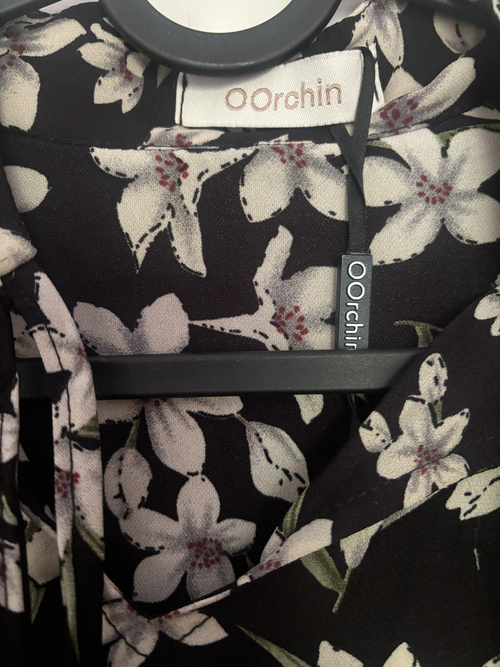 OOrchin Floral Ruffle Bell Sleeve Top