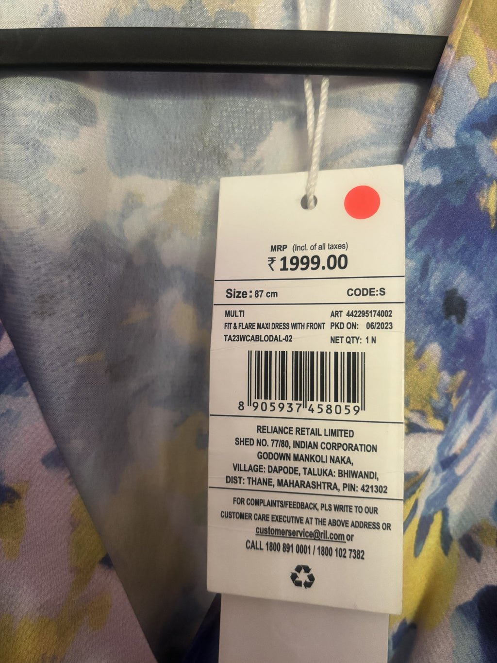Outryt Watercolor Floral knot Dress
