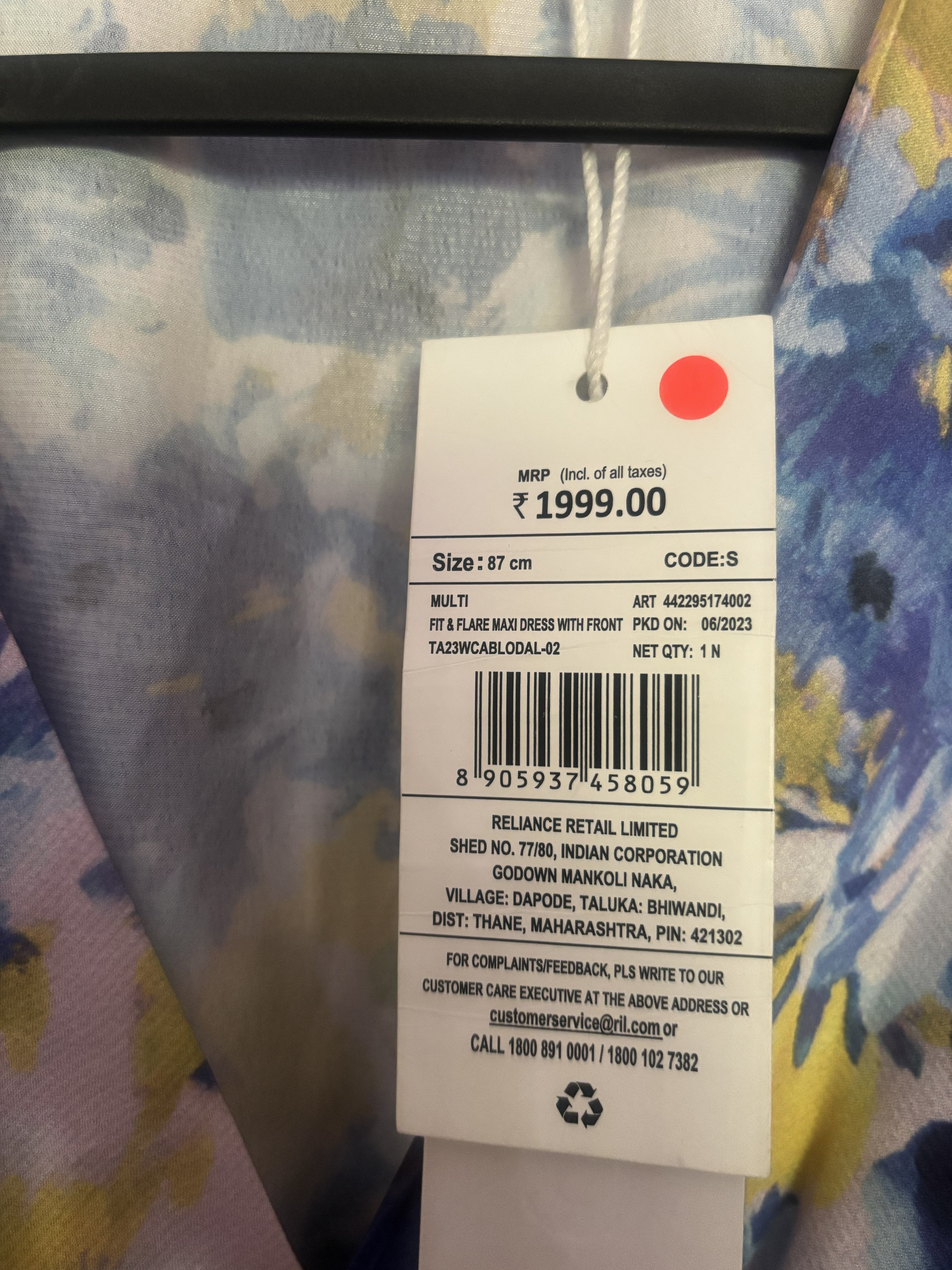 Outryt Watercolor Floral knot Dress