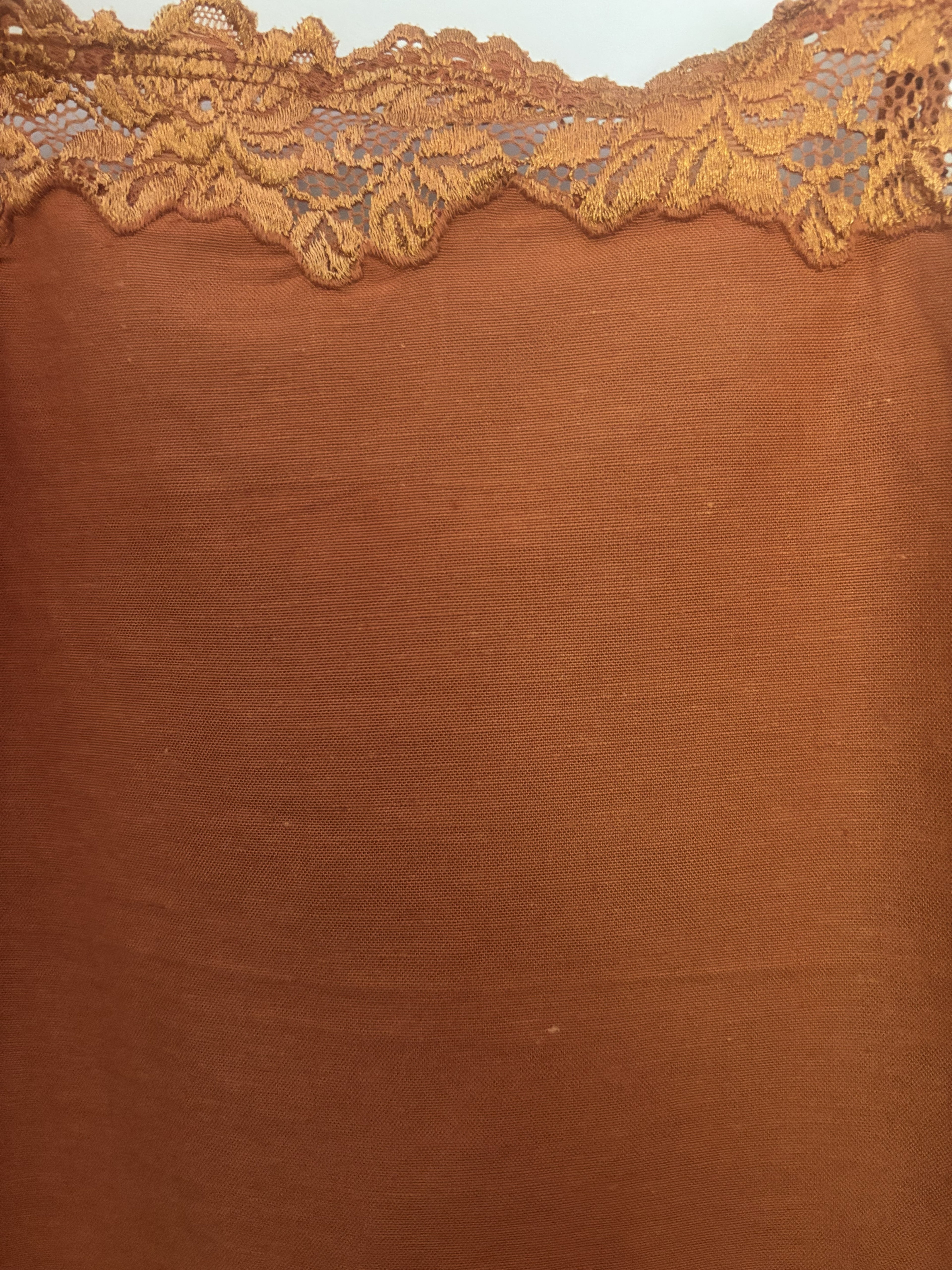 Rust Lace Trim Tank Top