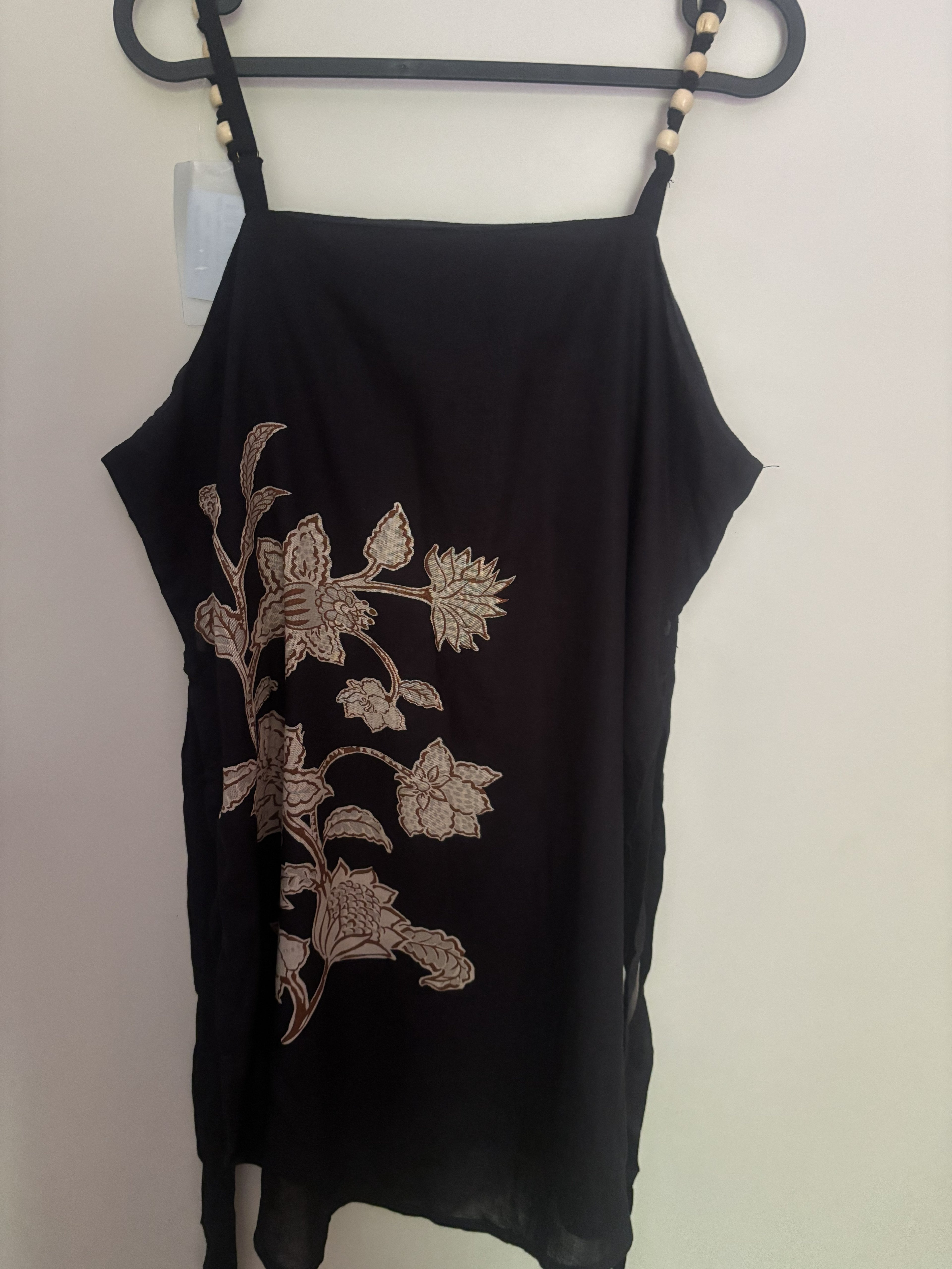 Black Floral Print Cami Top
