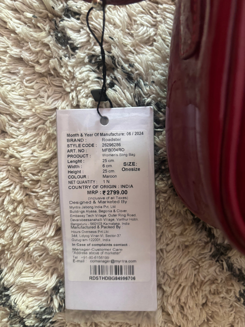 Cherry Red Roadster Sling Bag