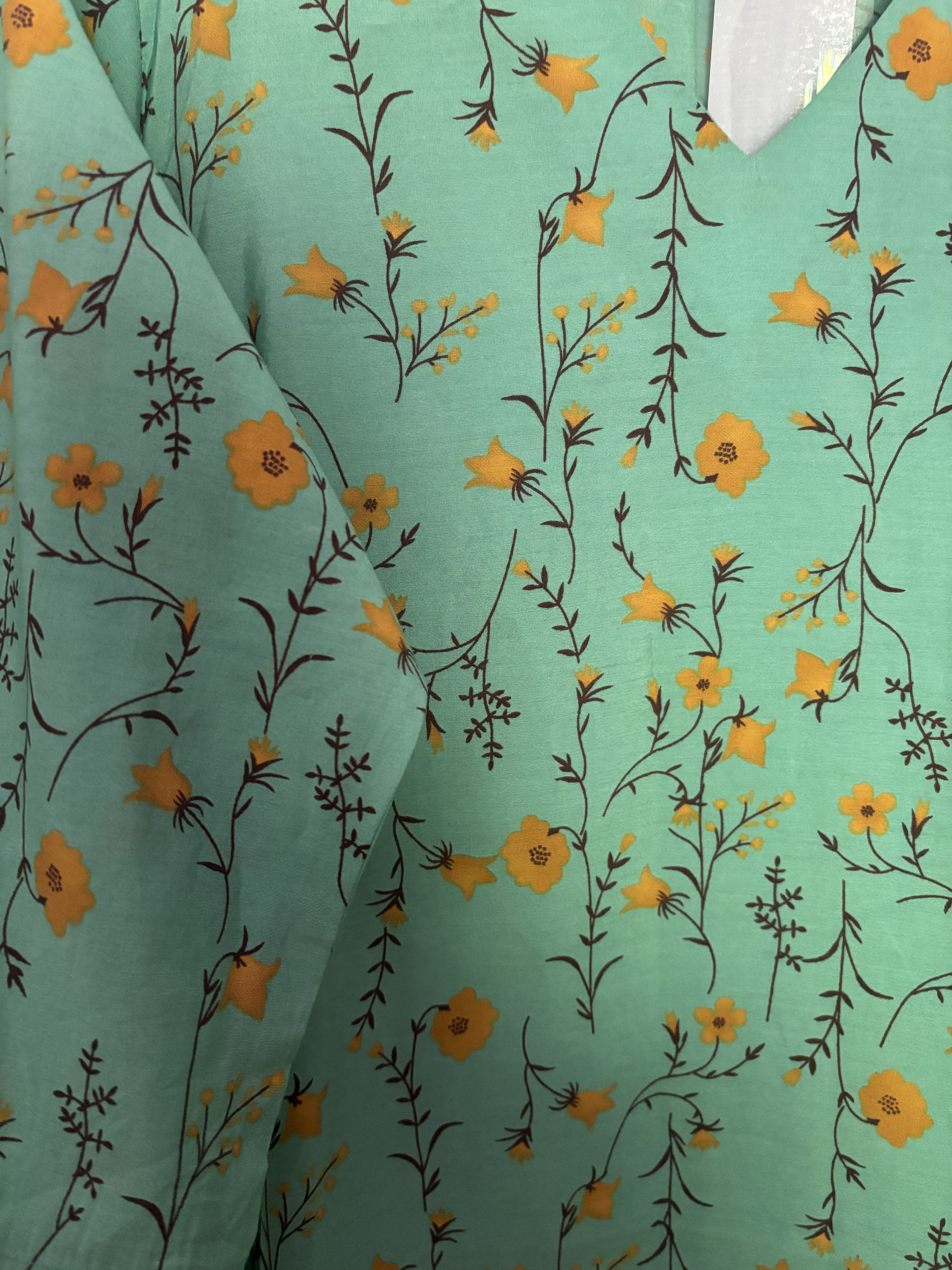 Teal Floral Kurta
