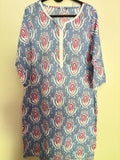 Sky Blue Ikat Print Cotton Kurta