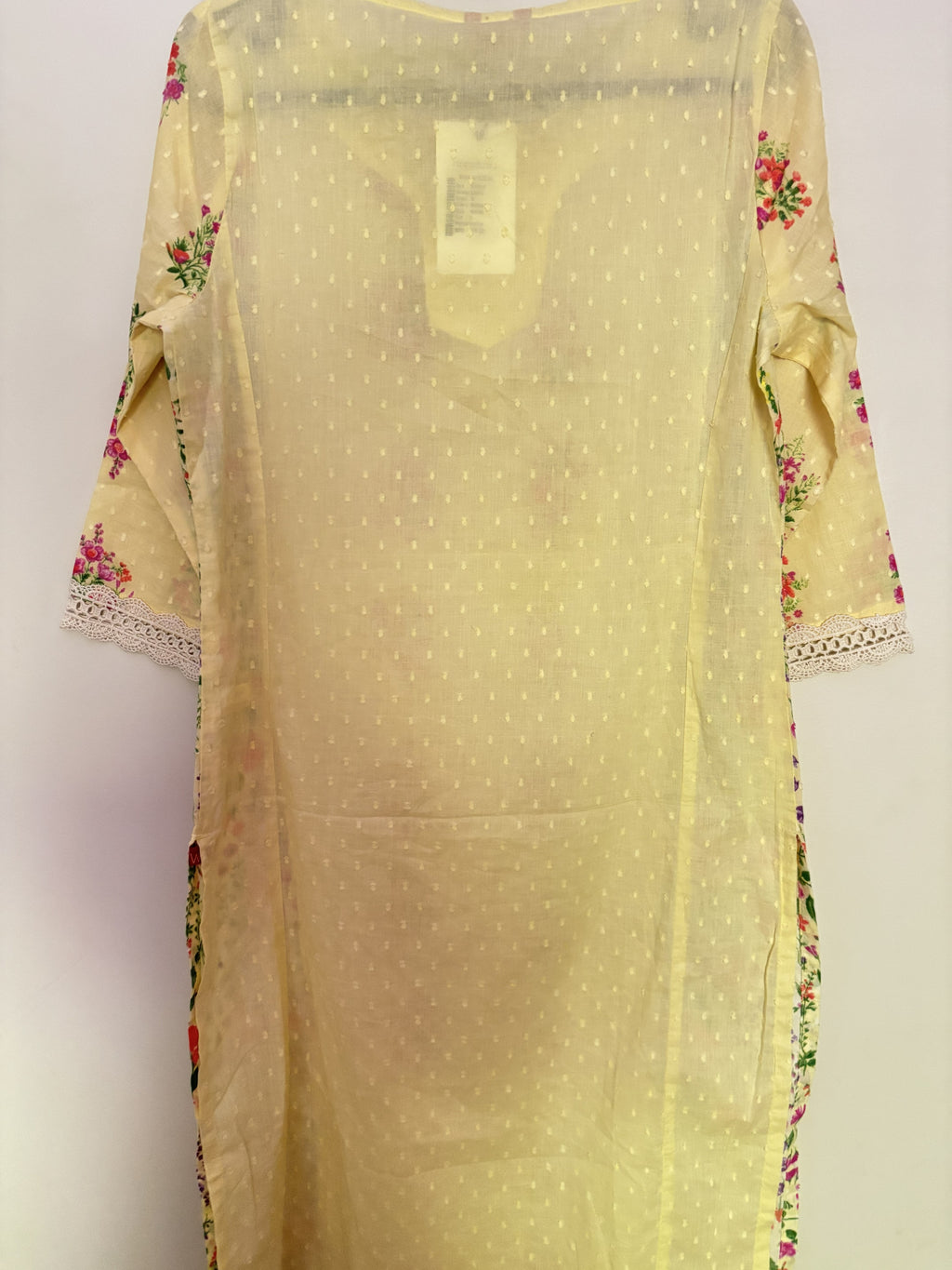 Lemon Yellow Floral Kurta — W