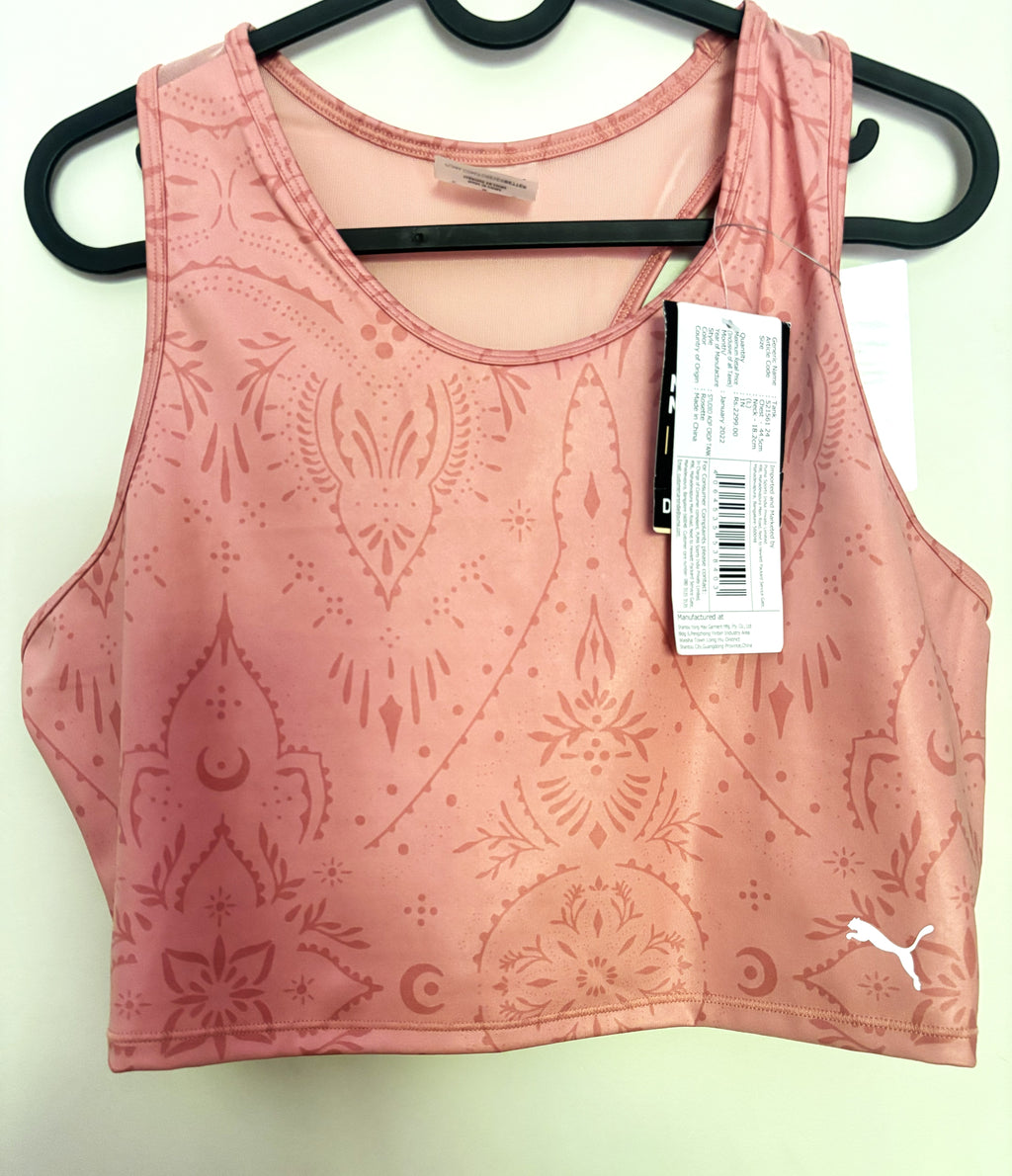 Puma Boho Print DryCell Sports Bra – Blush Pink