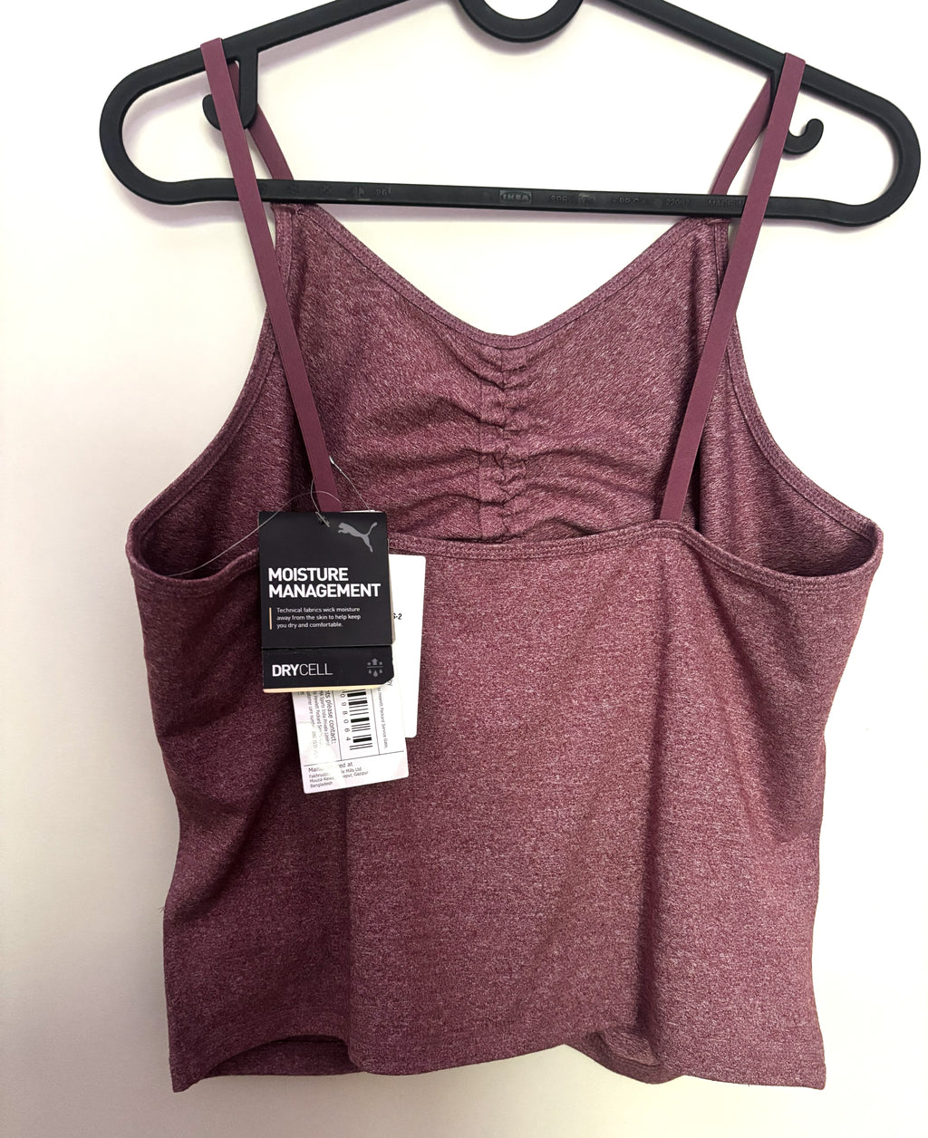 Puma DryCell Ruched Cami Crop Top – Mauve
