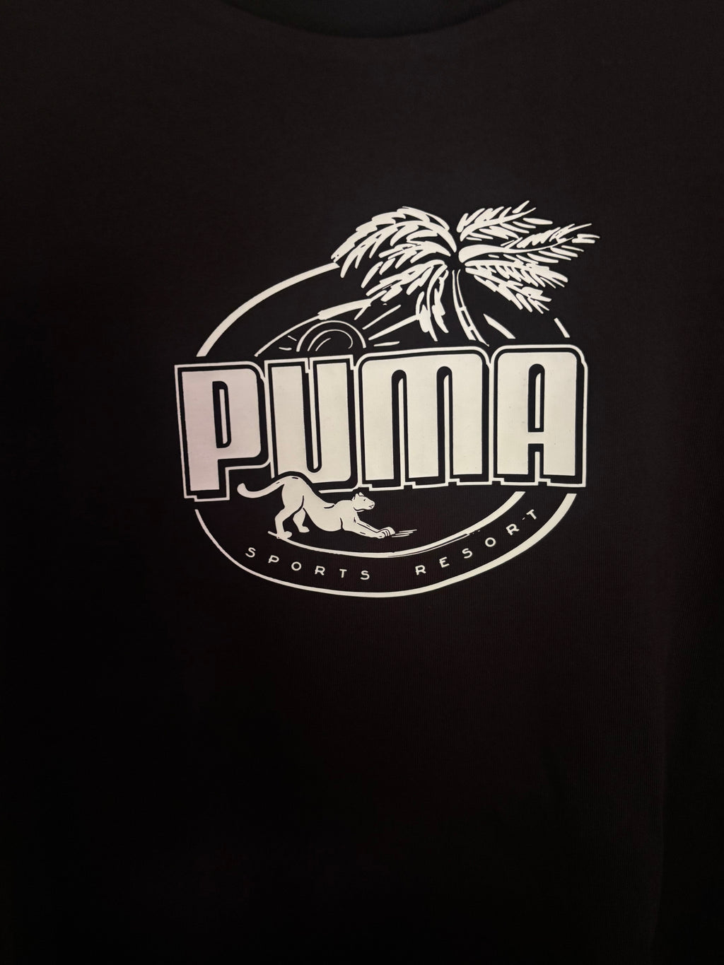 Puma Palm Resort Graphic Tee – Black
