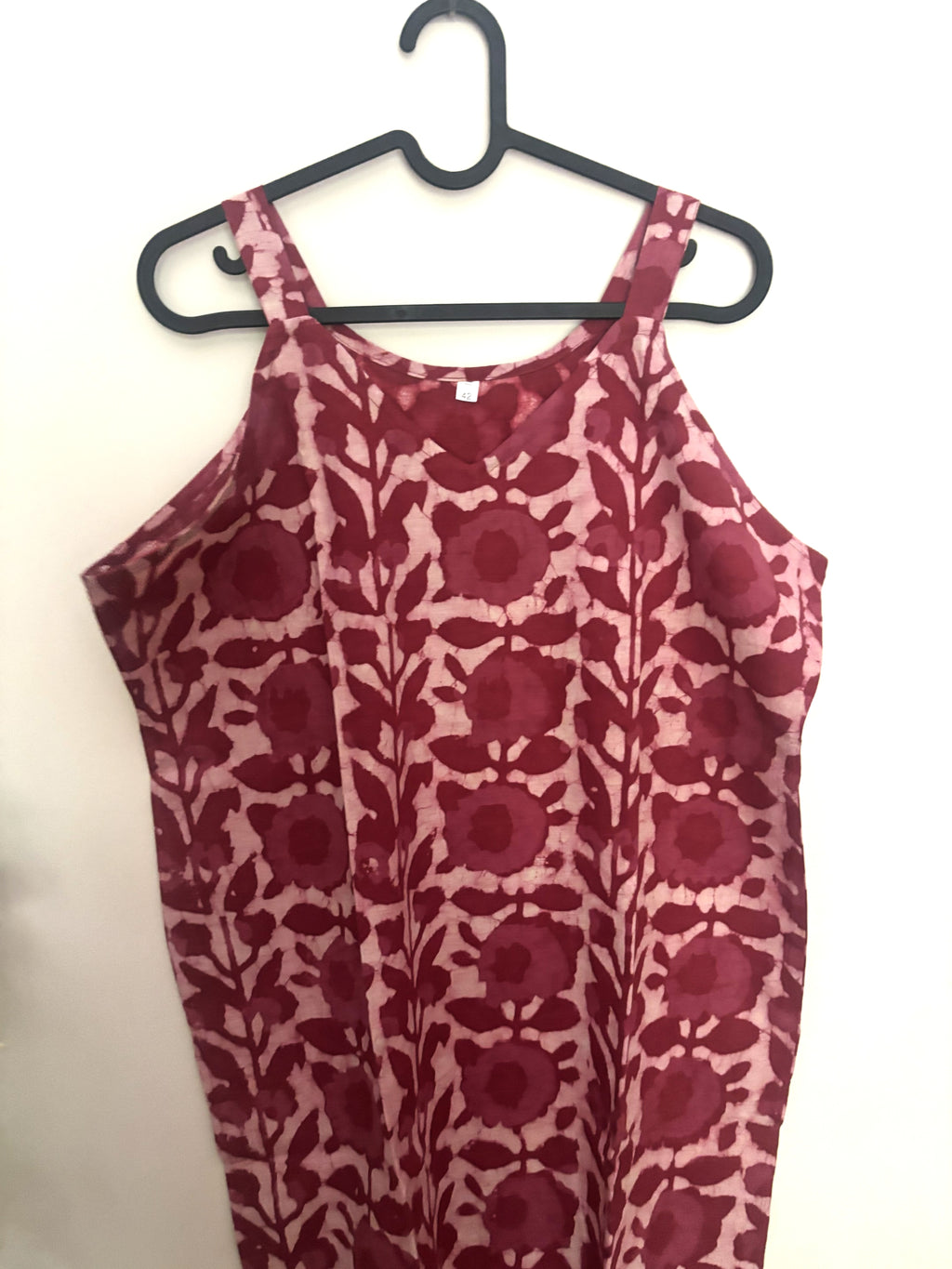 Hand-Dyed Batik Rose Floral Kurta – Pure Cotton