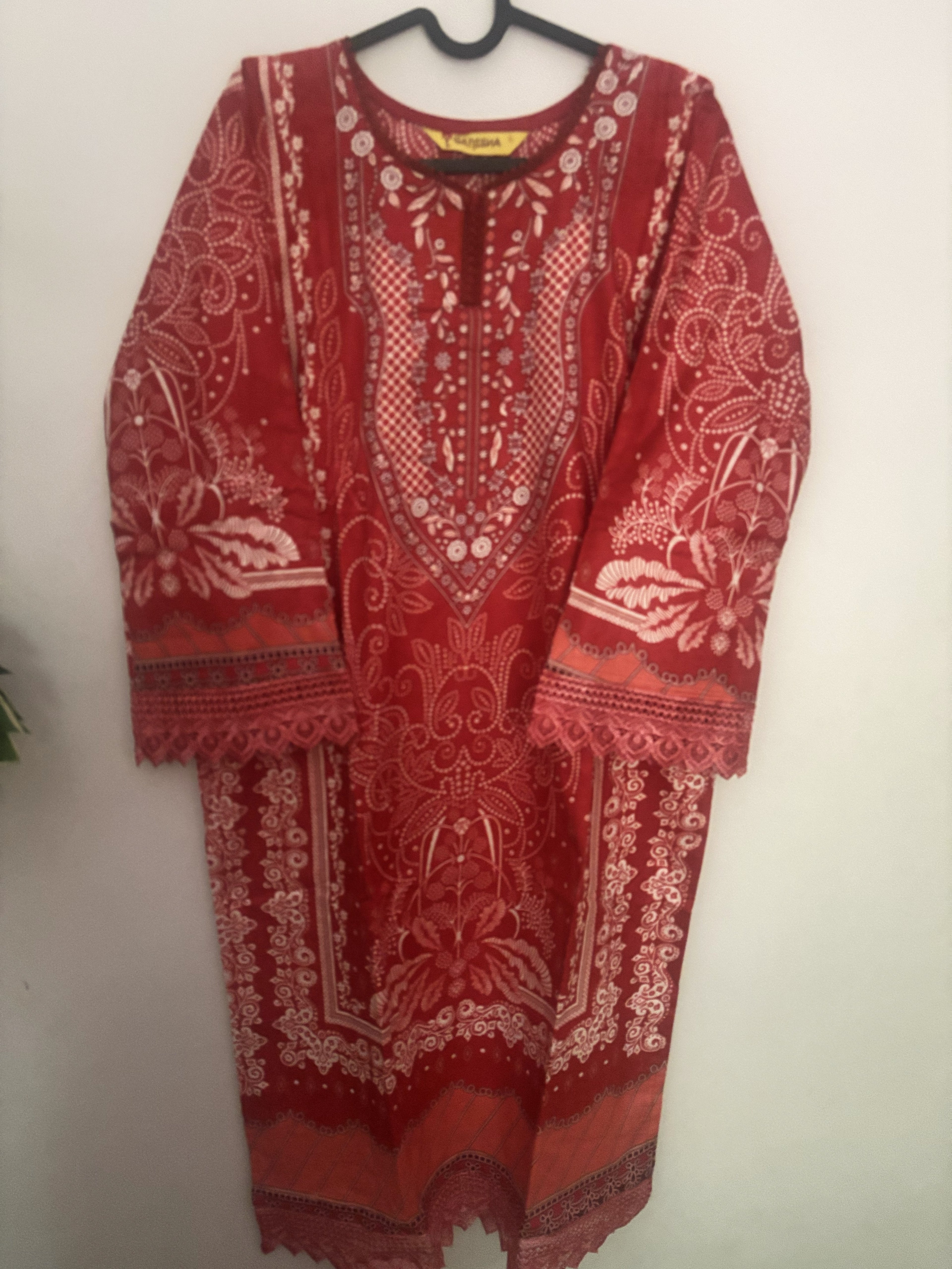Rust Red Bandhani Print Mul Cotton Suit | 3-Piece