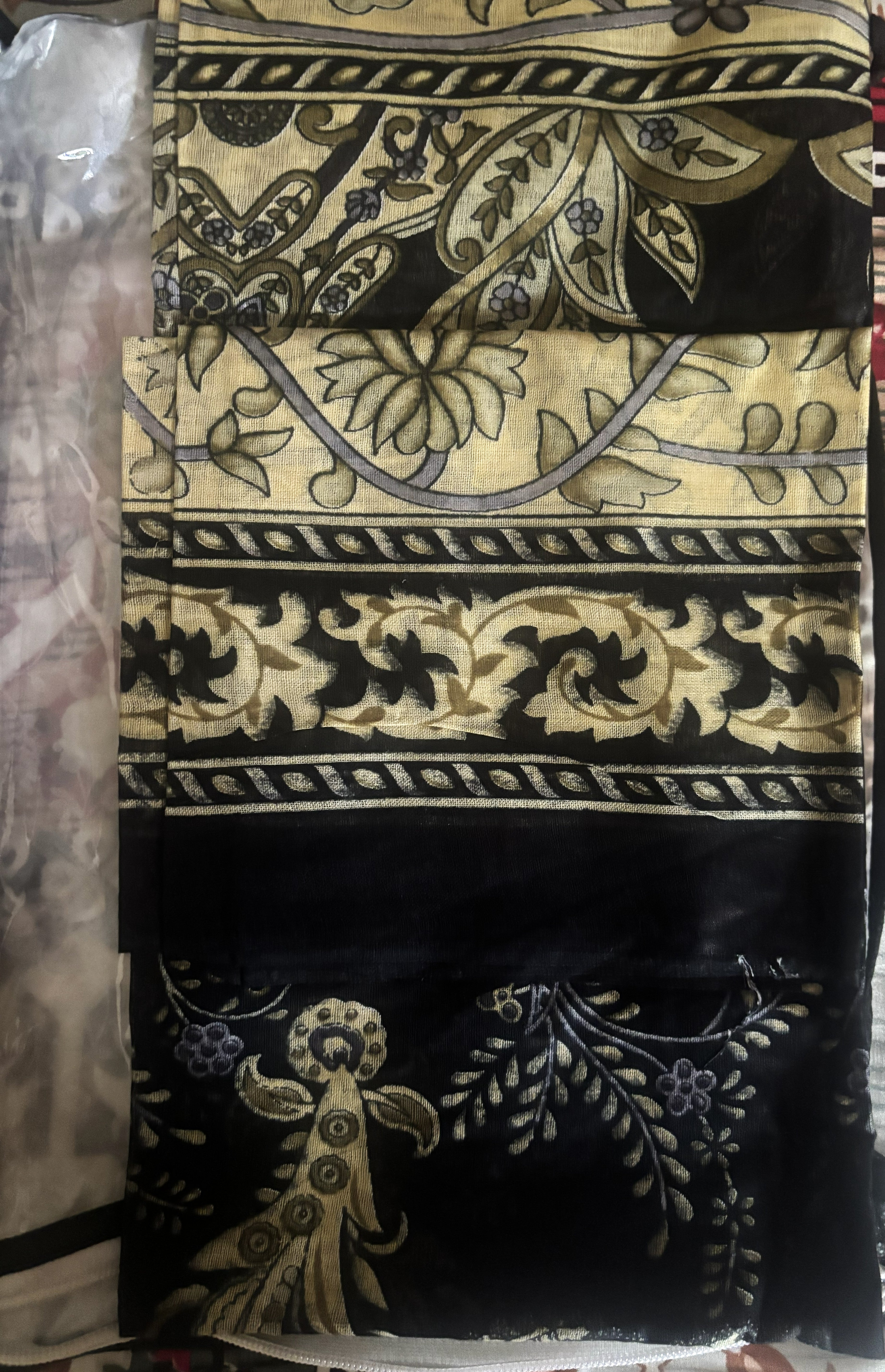 Black Gold Floral Festive Mul Cotton Suit | 3-Piece