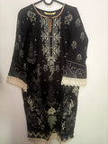 Black Gold Floral Festive Mul Cotton Suit | 3-Piece