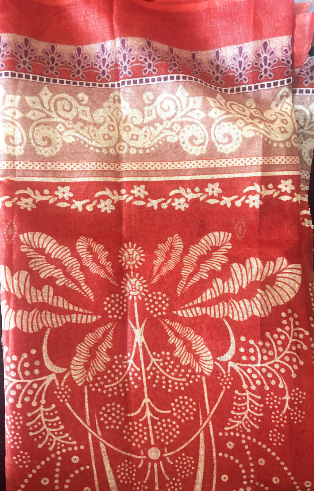 Rust Orange Bandhani Print Mul Cotton Suit | 3-Piece