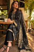 Black Gold Floral Festive Mul Cotton Suit | 3-Piece